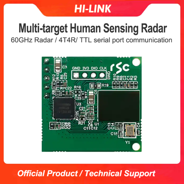 Hi-link 60G 4T4R high-precision multi-target up to 10 human movement trajectory sensing radar module HLK-LD6001A